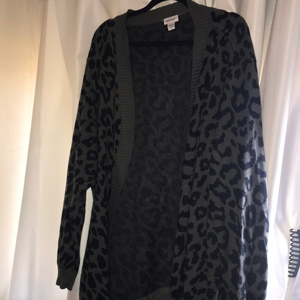 Olive Green leopard print Cardigan